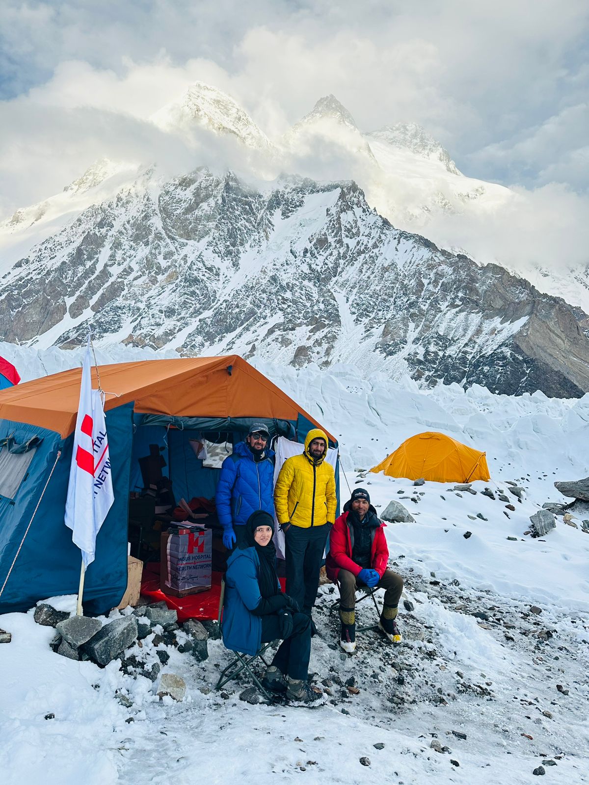 KMGA training — guides on snowfield during technical training session
